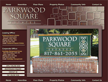 Tablet Screenshot of parkwoodsquareestates.com